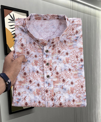 Lazzly Men Printed Straight Kurta(Multicolor)
