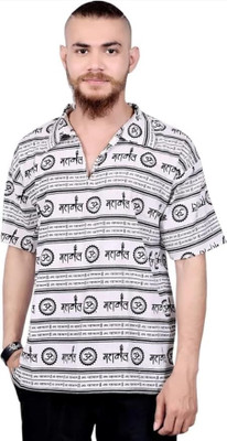 K D HANDLOOM Men Solid Anarkali Kurta(White)