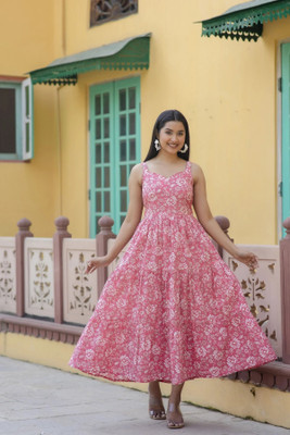 Jollity Women Gown Pink Midi/Calf Length Dress
