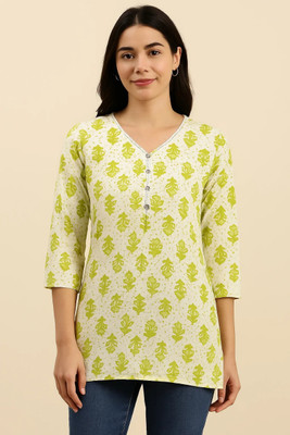 IRA CHOICE Women Printed A-line Kurta(Yellow)