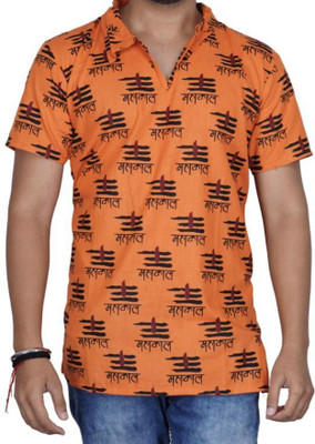 Urvashi Men Printed Straight Kurta(Orange)