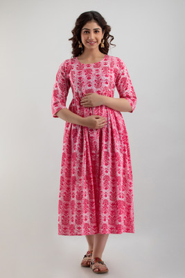 RAHULTRADER Flared/A-line Gown(Pink)