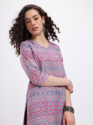Anouk Rustic Women Printed Straight Kurta(Multicolor)