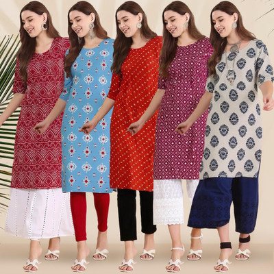 EthnicBasket Women Printed A-line Kurta(Multicolor)