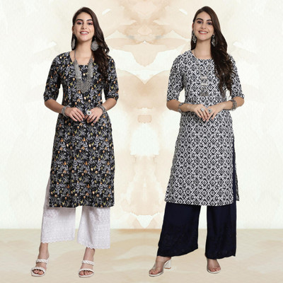 Moda Rapido Women Printed A-line Kurta(Multicolor)