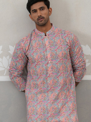 Jompers Men Printed Straight Kurta(Multicolor)