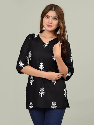 Kashonaa Casual Printed Women Black Top