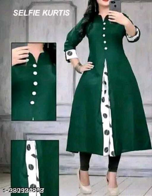Suhani Fashion Women Printed A-line Kurta(Green)