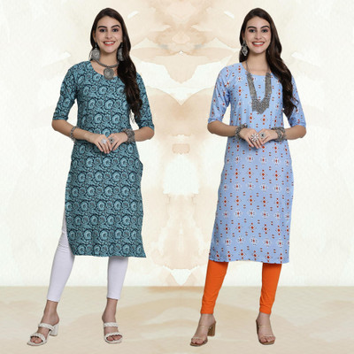Moda Rapido Women Printed A-line Kurta(Multicolor)