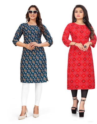 dharmanandan creation Women Printed A-line Kurta(Multicolor)