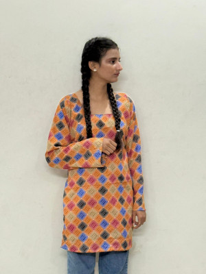 Sajjani Women Block Print, Printed A-line Kurta(Multicolor)