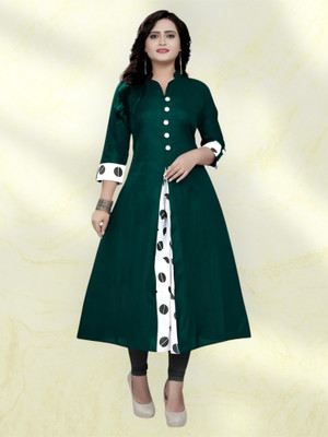 Texpa Fashions Women Printed A-line Kurta(Dark Green)