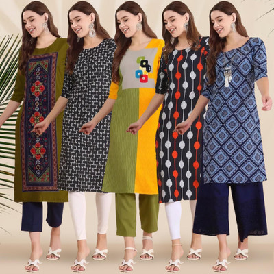 1 Stop Fashion Women Printed A-line Kurta(Multicolor)