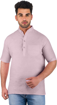 Aaryavar Men Solid Straight Kurta(Purple)