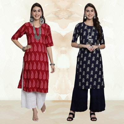 Moda Rapido Women Printed A-line Kurta(Multicolor)