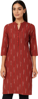 Ameta Enterprises Women Geometric Print A-line Kurta(Maroon)