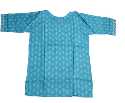 Borahmart Women Printed Frontslit Kurta(Blue)