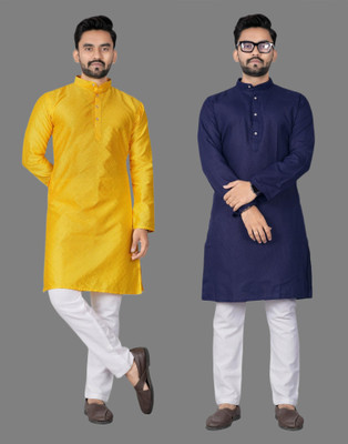 DHASU TRENDZ Men Solid Straight Kurta(Multicolor)