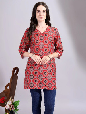 SHE AND HE Women Abstract A-line Kurta(Multicolor)