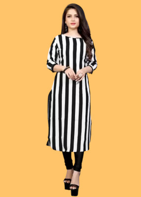 Dream Beauty Fashion Women Printed A-line Kurta(Black)