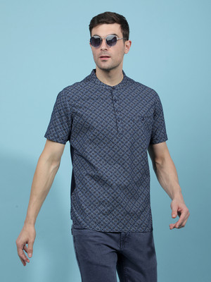 CRIMSOUNE CLUB Men Self Design A-line Kurta(Blue)