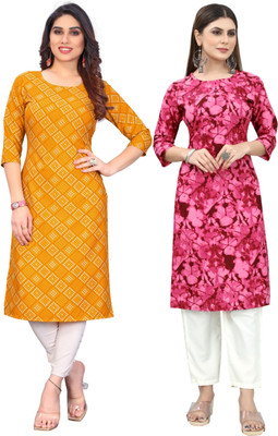 MARIDI FASHION Women Self Design Straight Kurta(Multicolor)