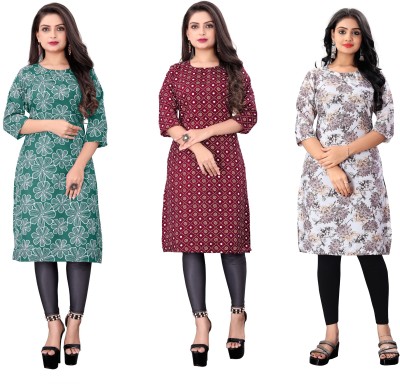 PINKYTEXTILE Women Printed A-line Kurta(Multicolor)