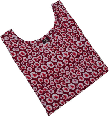 KNG TEXTILE Women Printed Straight Kurta(Red, Pink)