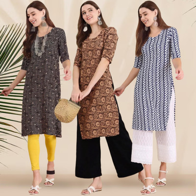 EthnicBasket Women Printed A-line Kurta(Multicolor)