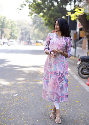 Bhavya Fashion Women Printed A-line Kurta(Multicolor)