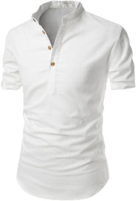 Amrit topwear Men Solid A-line Kurta(White)