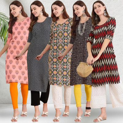 EthnicBasket Women Printed A-line Kurta(Multicolor)