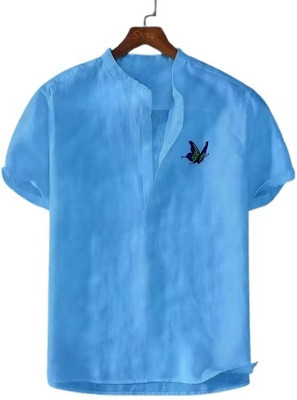 ZAKOD Men Solid Straight Kurta(Blue)