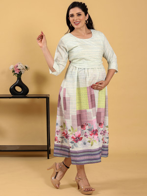 RITIJYA Women Printed Ethnic Dress Kurta(Light Green)