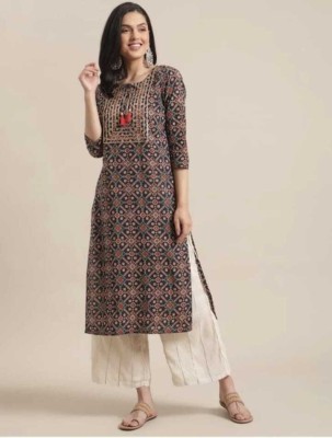 Madhurima Collection Women Printed High Low Kurta(Blue)