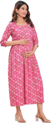 TRENDYG Women Floral Print Anarkali Kurta(Blue)