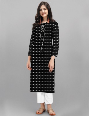 IG LANGRI FASHION HOUSE Women Self Design A-line Kurta(Black)