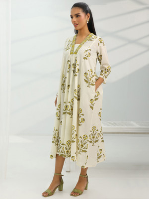 LIBAS Women Printed A-line Kurta(White)