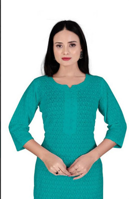 Akshar Women Chikan Embroidery Straight Kurta(Maroon)