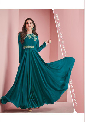 PRIYANSHU FASHION Anarkali Gown(Green)