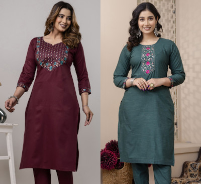 AUZAAI COLLECTION Women Printed Straight Kurta(Multicolor)