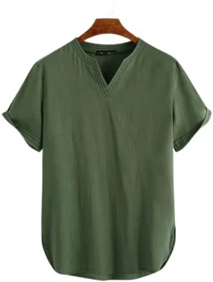 SuperTrend Men Printed Straight Kurta(Dark Green)