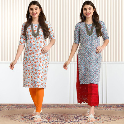 1 Stop Fashion Women Printed A-line Kurta(Multicolor)