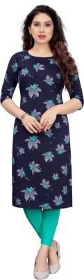 Clothing Hub Women Printed A-line Kurta(Blue)