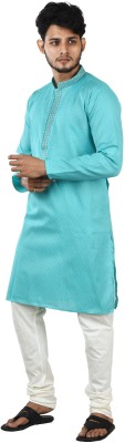 KishanKanhaiya Men Solid Straight Kurta(Blue)