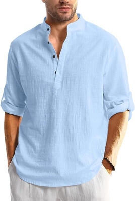 Univibe Men Solid Straight Kurta(Light Blue)
