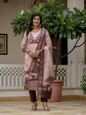 DHWANIX LOOK Women Kurti Pant Dupatta Set