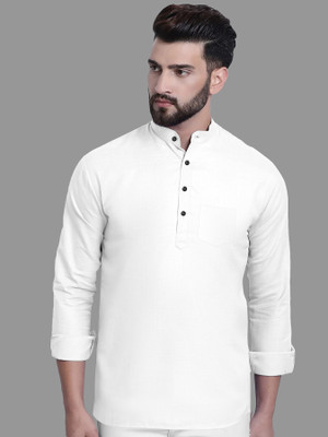 Priya Enterprises Men Solid A-line Kurta(White)