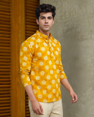 METRONAUT Men Printed High Low Kurta(Multicolor)