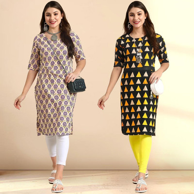 1 Stop Fashion Women Printed A-line Kurta(Multicolor)